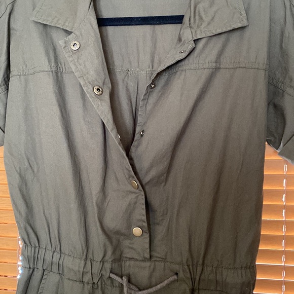 Green button down romper - Picture 3 of 6